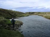 Walking down Thurso river.